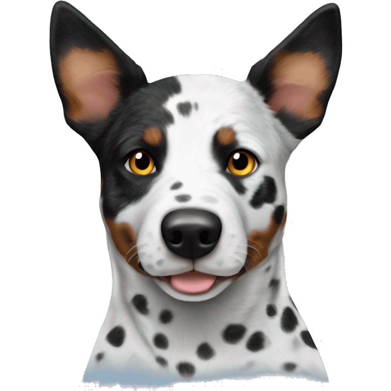 Black and white spotted Australian cattle dog emoji