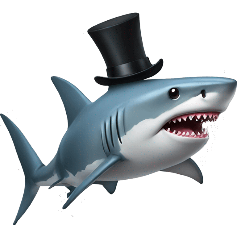 Shark with a top hat emoji