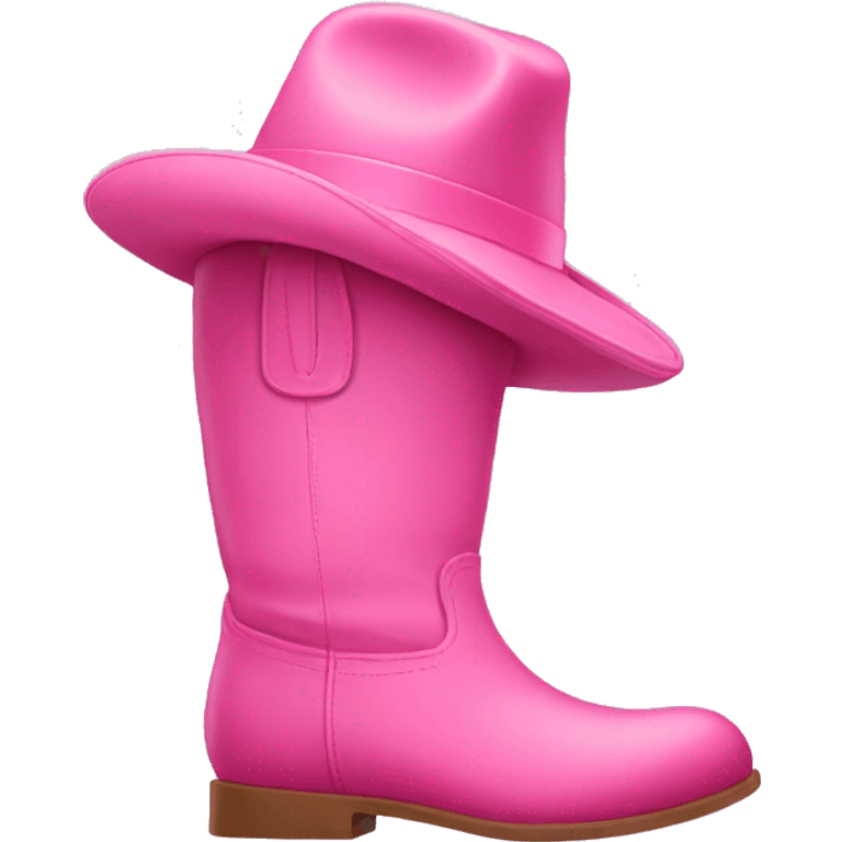 pink boots and hat emoji