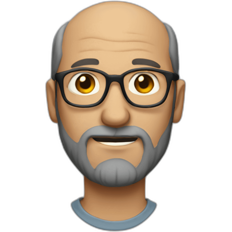 middle-aged man with thinning hai with glasses beard emoji