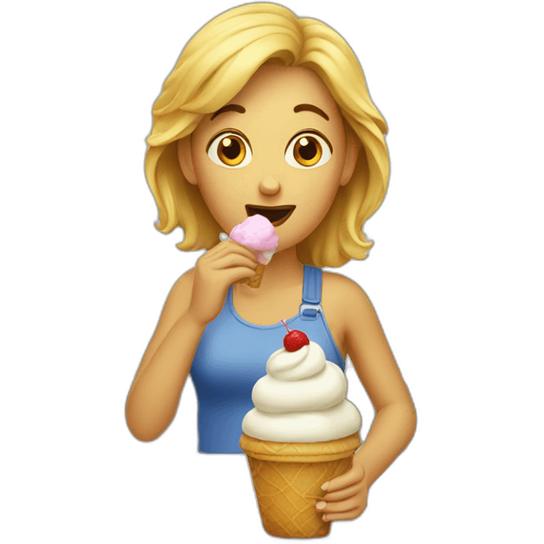 woman eating icecream emoji