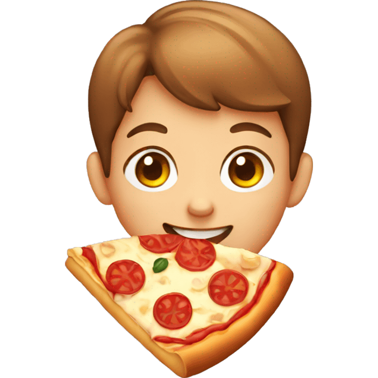 Kid eating pizza emoji