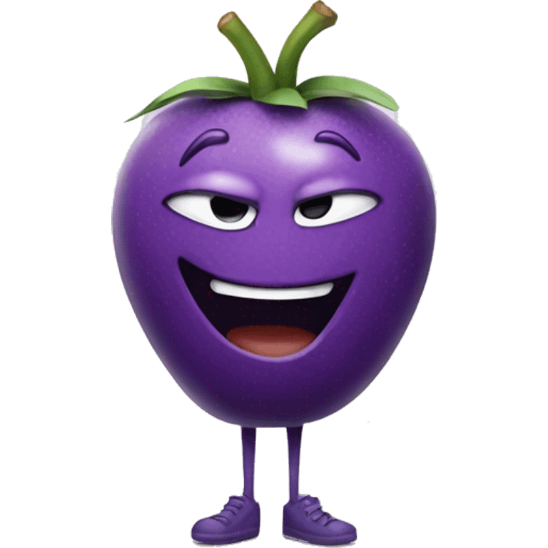 purple fruit grinning with legs  emoji