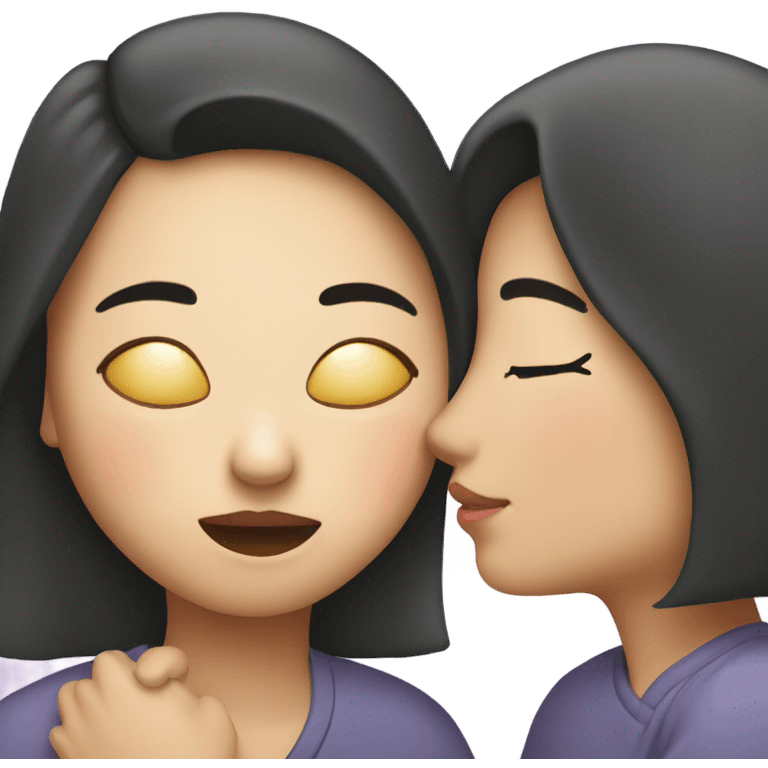 chinese woman kiss emoji