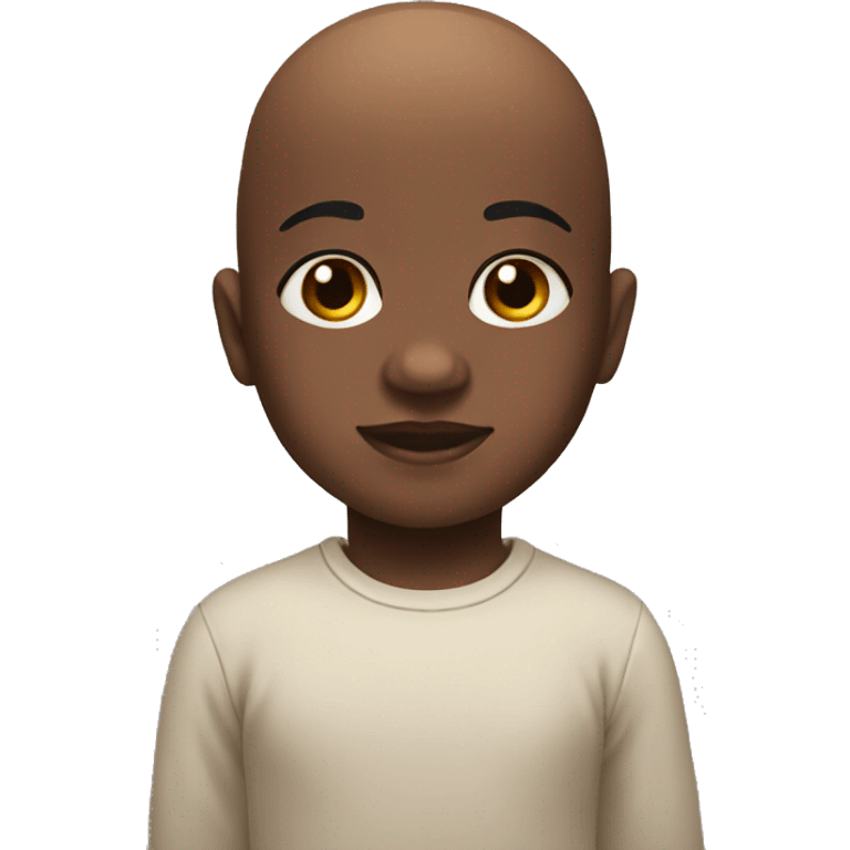 Black, baby, bald emoji