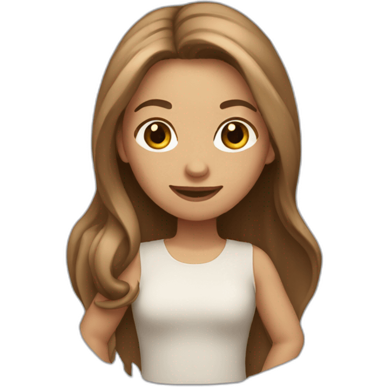 Girl with light skin and long brown hairdancing  emoji