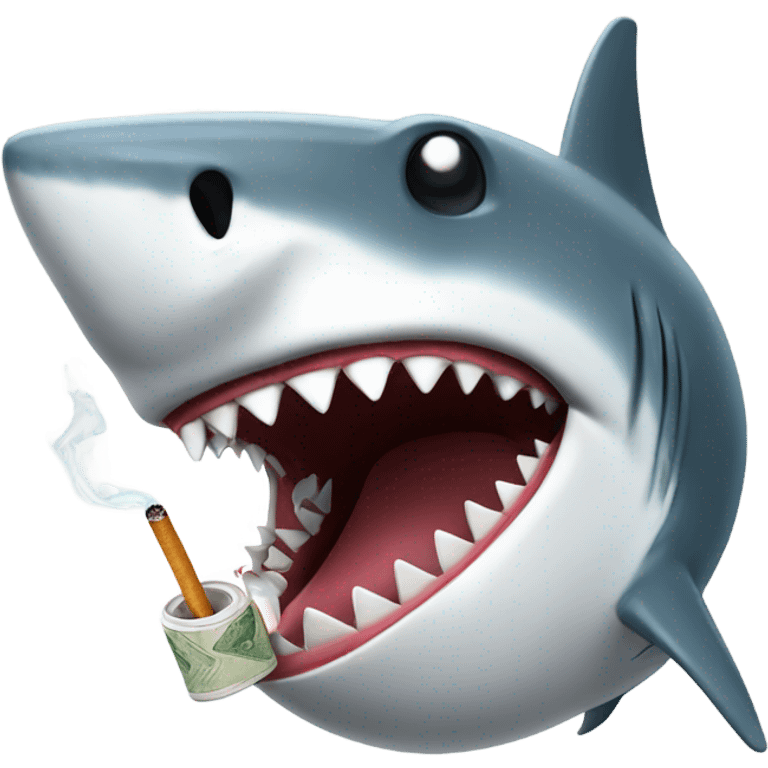 shark with a cigarette  emoji