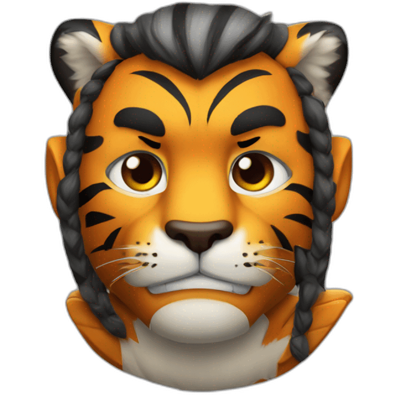 Tiger Muscle Fighter with Double Axe Collar  emoji