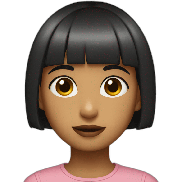 A frontal shot of a mother with a short bob and a 2-year-old girl with a short bob and blunt bangs emoji