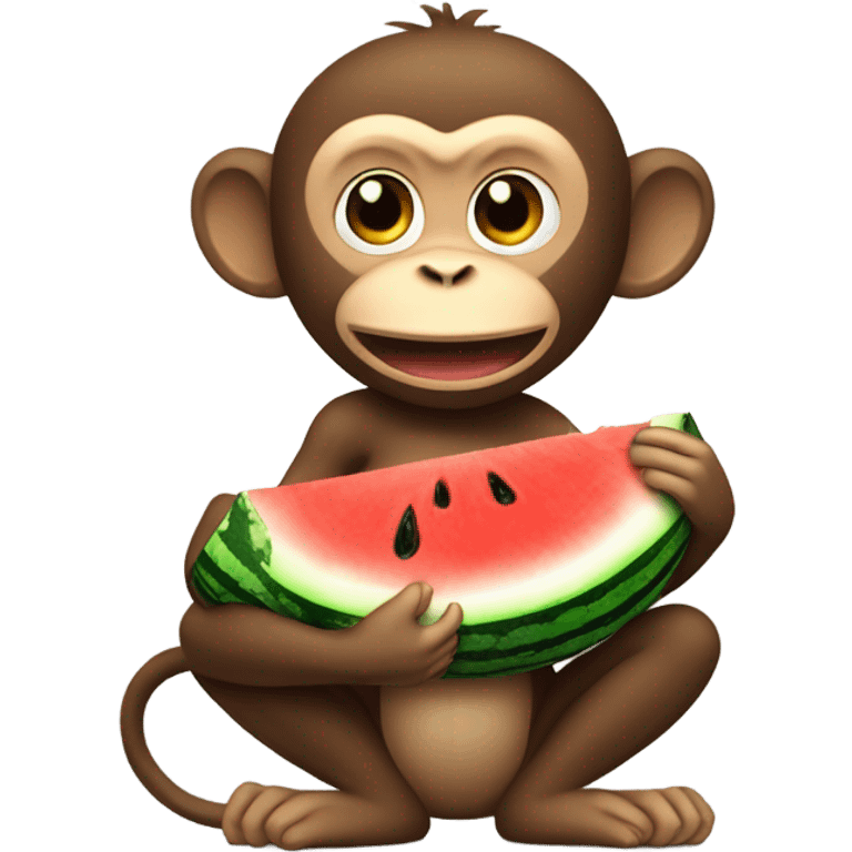 Monkey eat watermelon  emoji