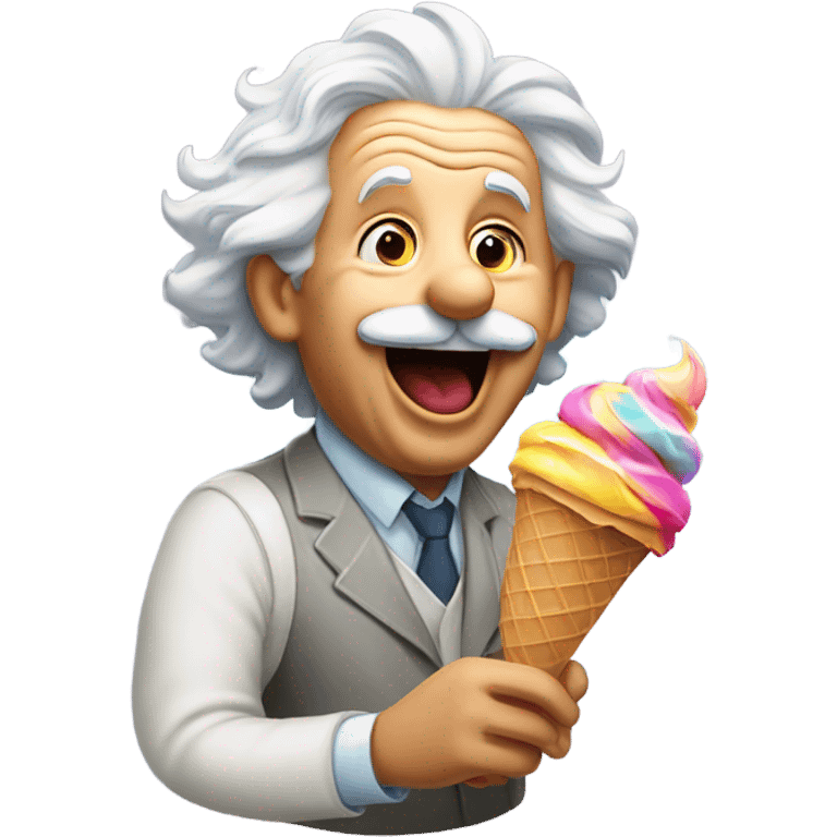 Einstein eating ice cream emoji