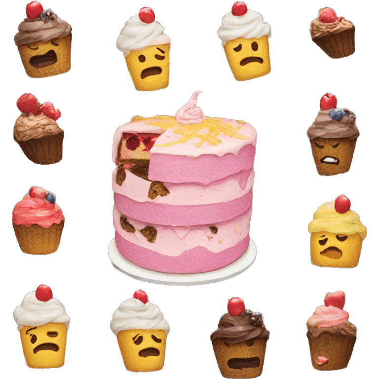 emoji eating cake emoji