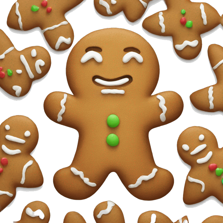 Gingerbread man and woman kissing emoji