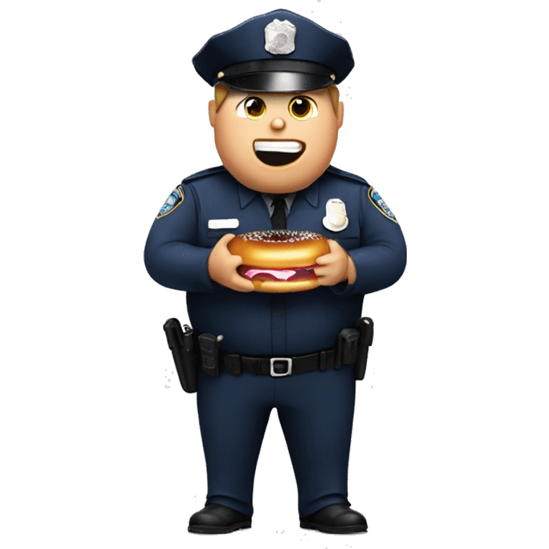 Fat police officer eating a donut emoji