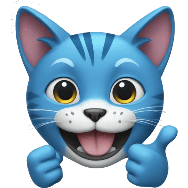 Blue cat thumbs up emoji