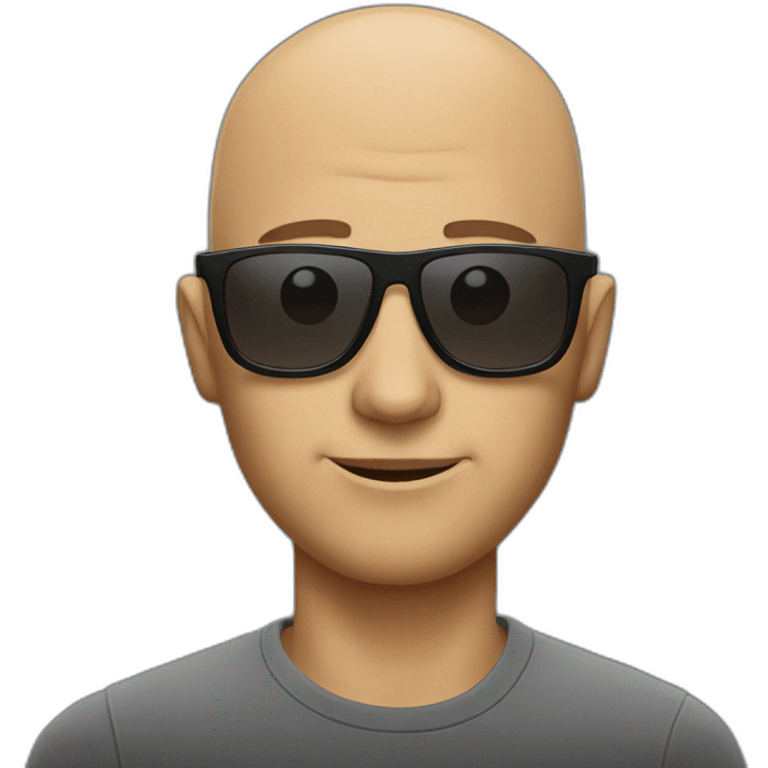 Bald guy with sunglasses emoji