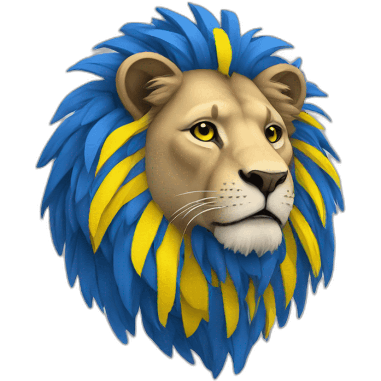 lion in ukrainians colors emoji