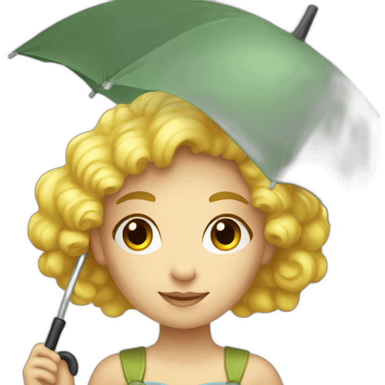 a dreamy girl а with an open umbrella emoji