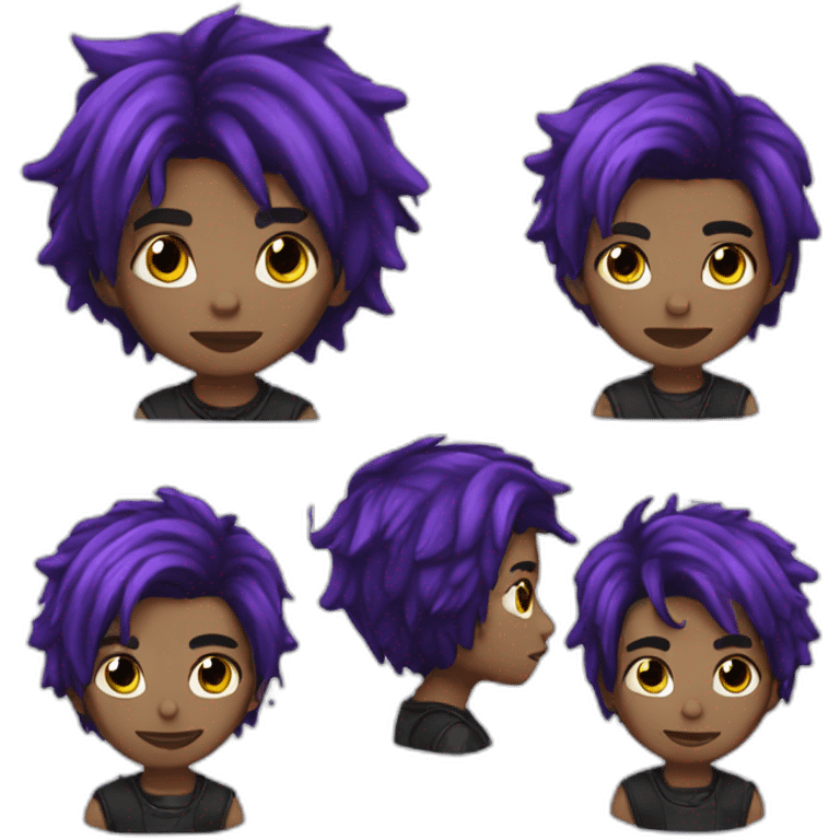 black-purple haired emo boy emoji