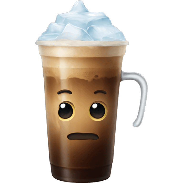 cold coffee with ice in it emoji