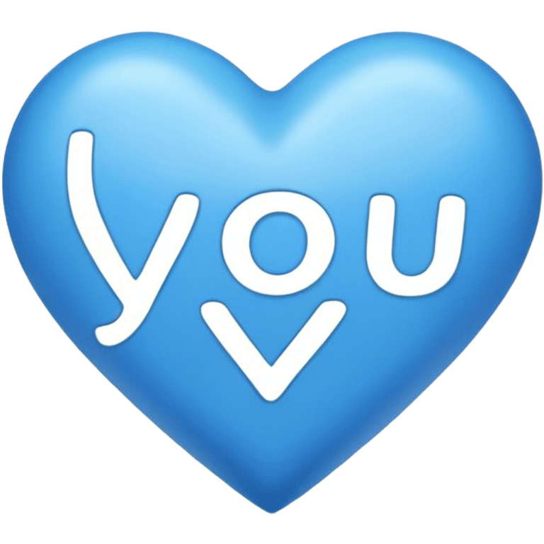 Blue heart either the words I Love You Ry emoji