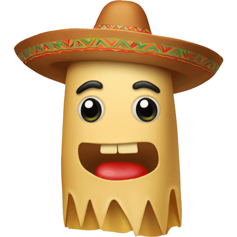 Mexican pork tamale with a sombrero on emoji