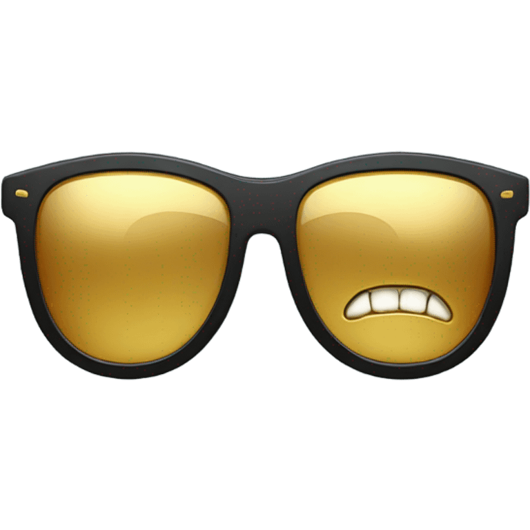 Sunglasses with a gold tooth emoji