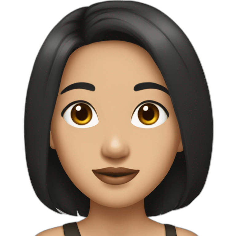 lintang kusuma asmara in black hair emoji