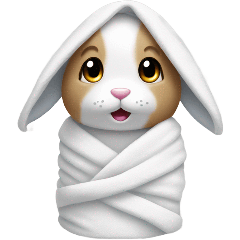 bunny with towel on its head emoji