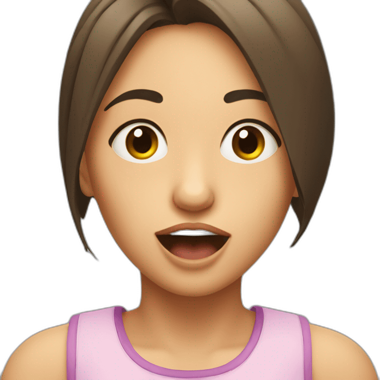 Girl with closed eyes stretching tongue out emoji