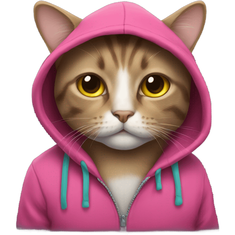 Cat wearing hoodie emoji