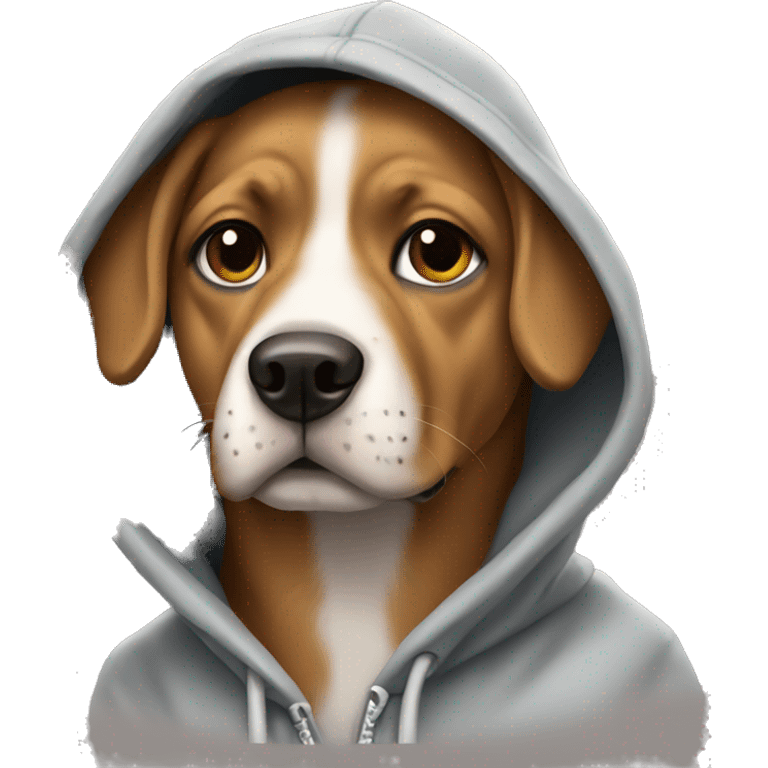 Dog wearing a hoodie  emoji