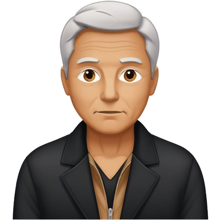 mature man in black jacket emoji