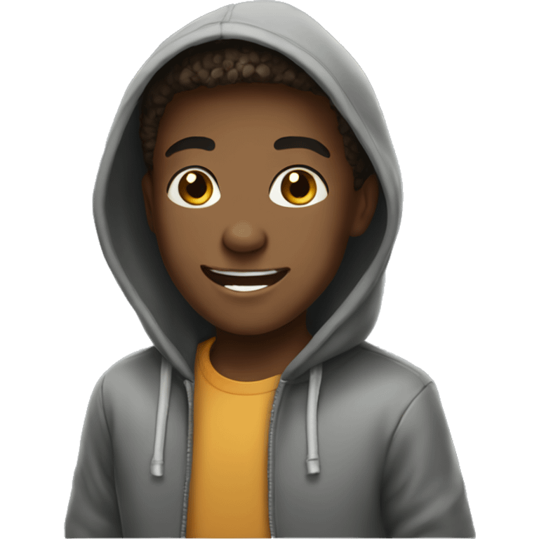 smiling boy in hoodie emoji