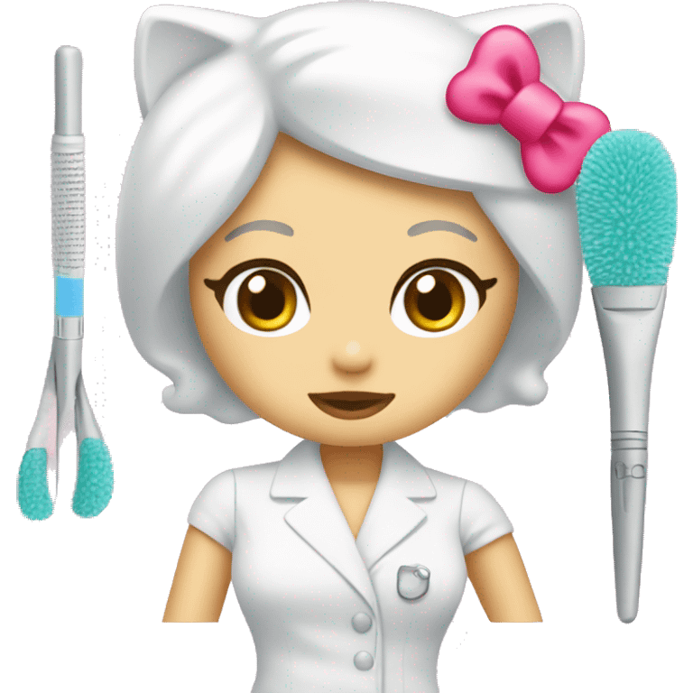 hello kitty as an esthetician  emoji