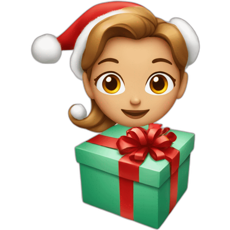 christmas girl in the present box emoji