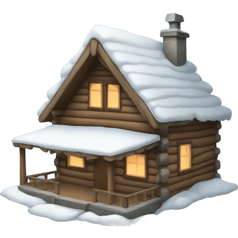 winter snow cabin emoji