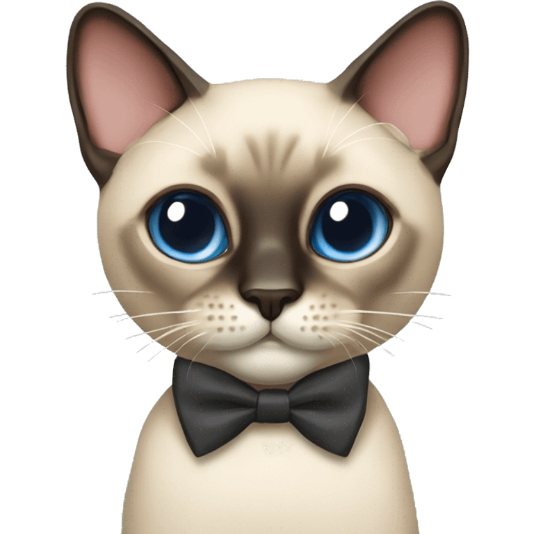 siamese cat with bow tie emoji