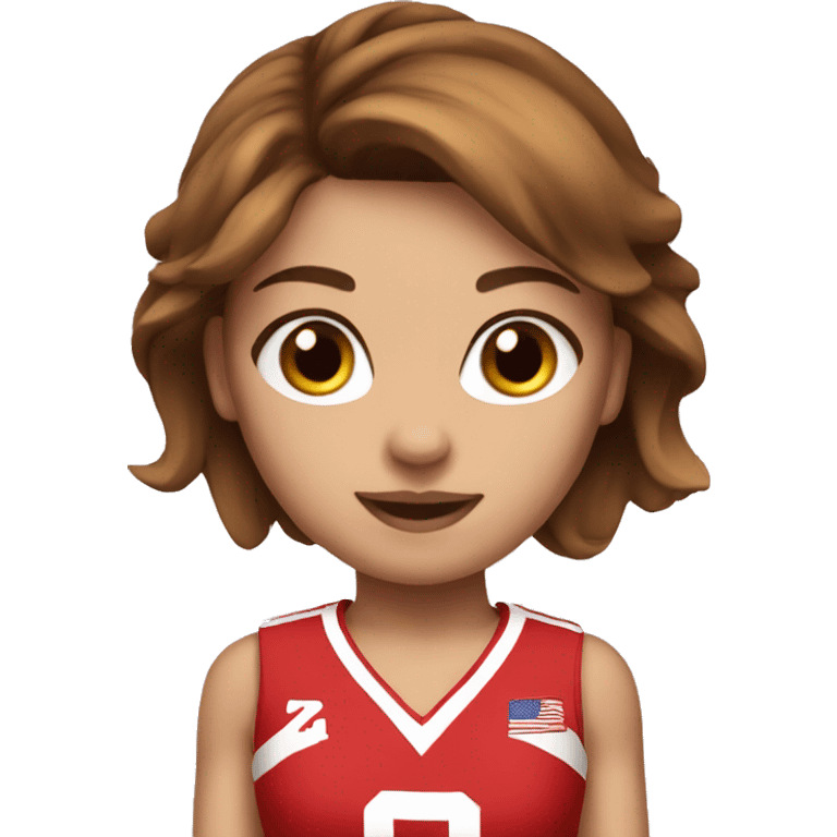 cheerleader red uniform brown hair  emoji