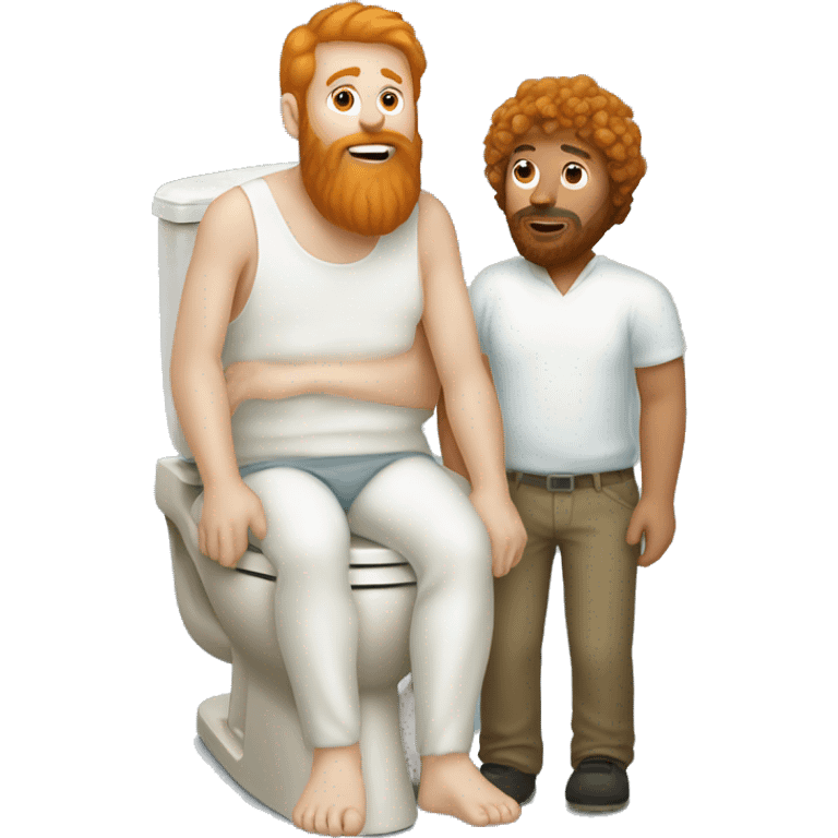 skibidi toliet holding man with ginger beard and hair fat emoji