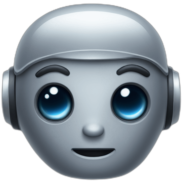 cute space gray robot face emoji