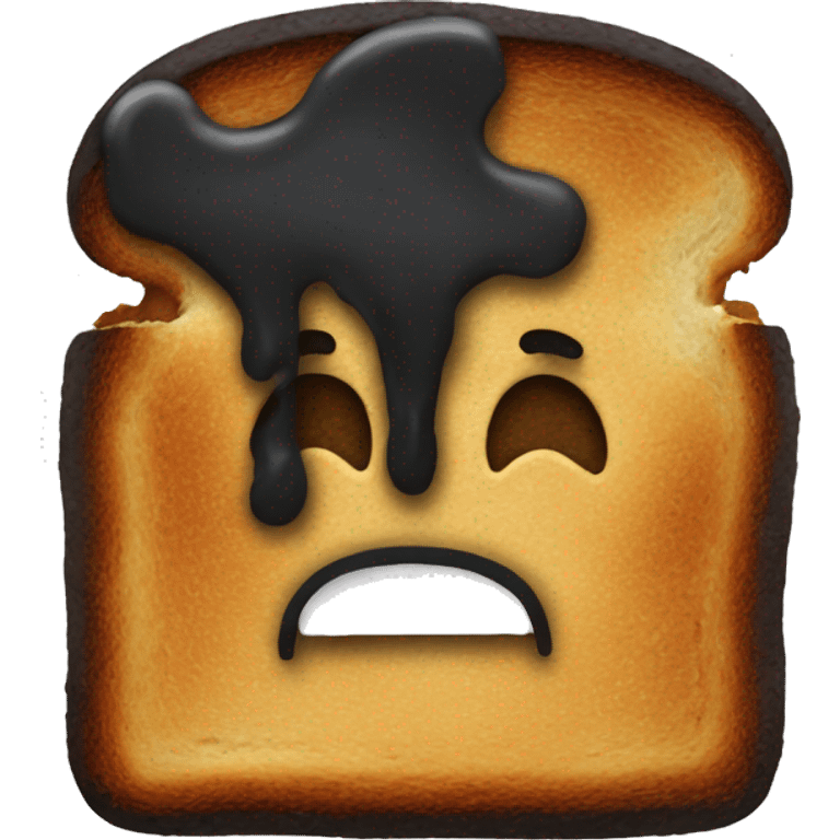 black burned toast no face emoji