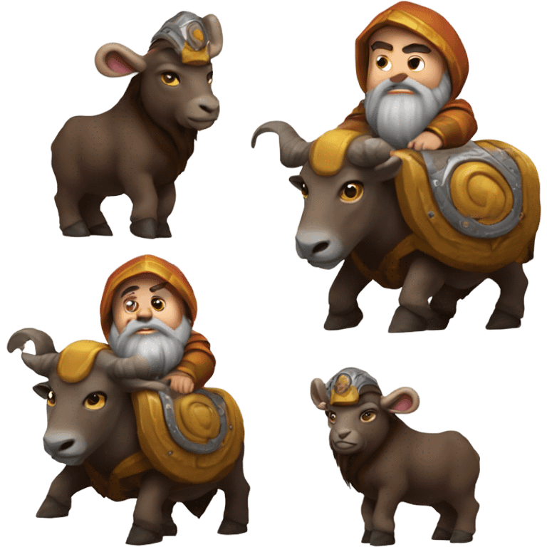 Warcraft dwarf riding a ram emoji