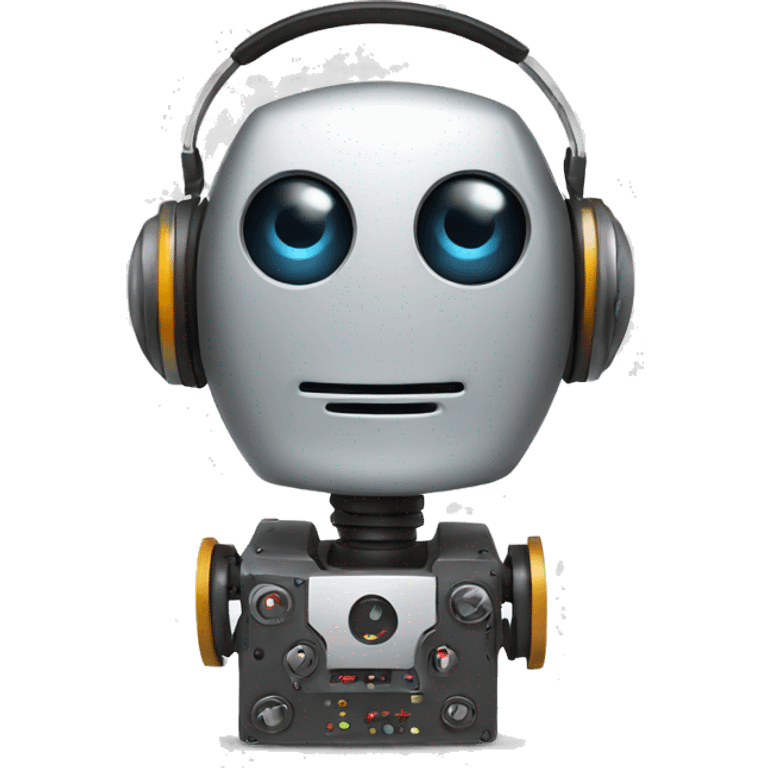 robot listening to music emoji