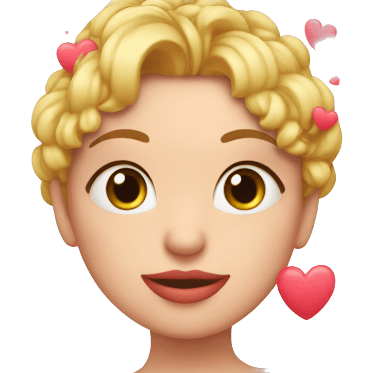 Una ranita gorda con corazones en los ojos emoji