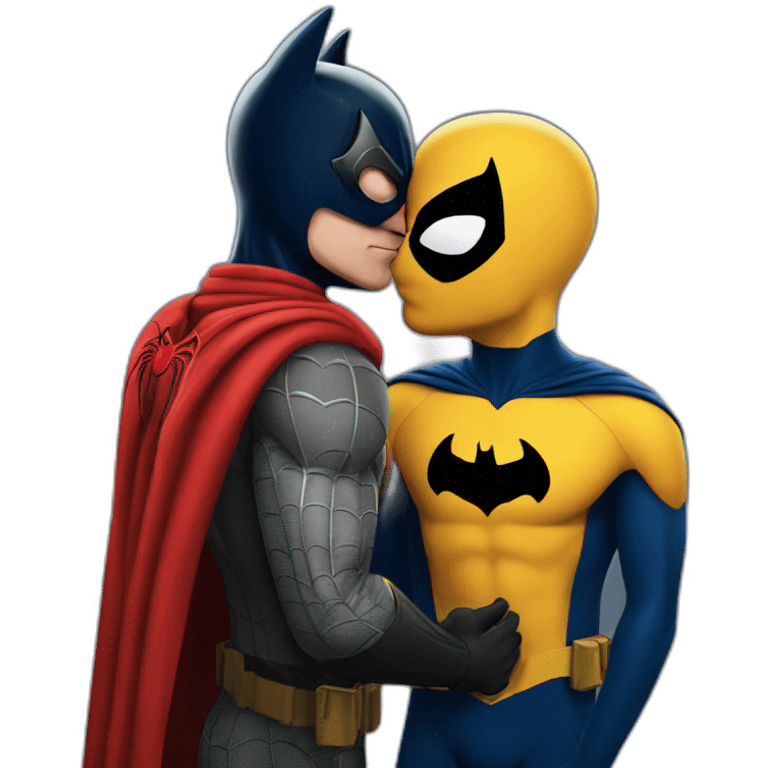 Spider-man kissing batman emoji