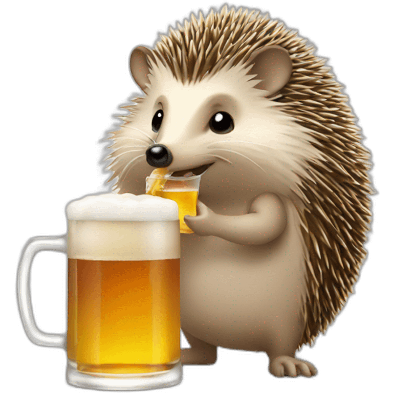 hedgehog drinking beer for bitcoin emoji