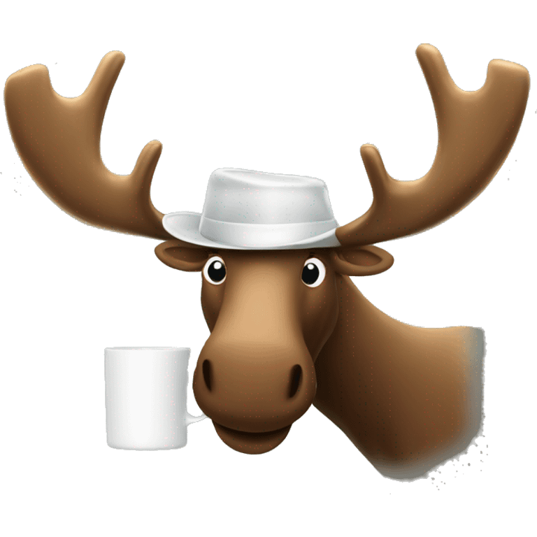 A moose drinkng coffee emoji