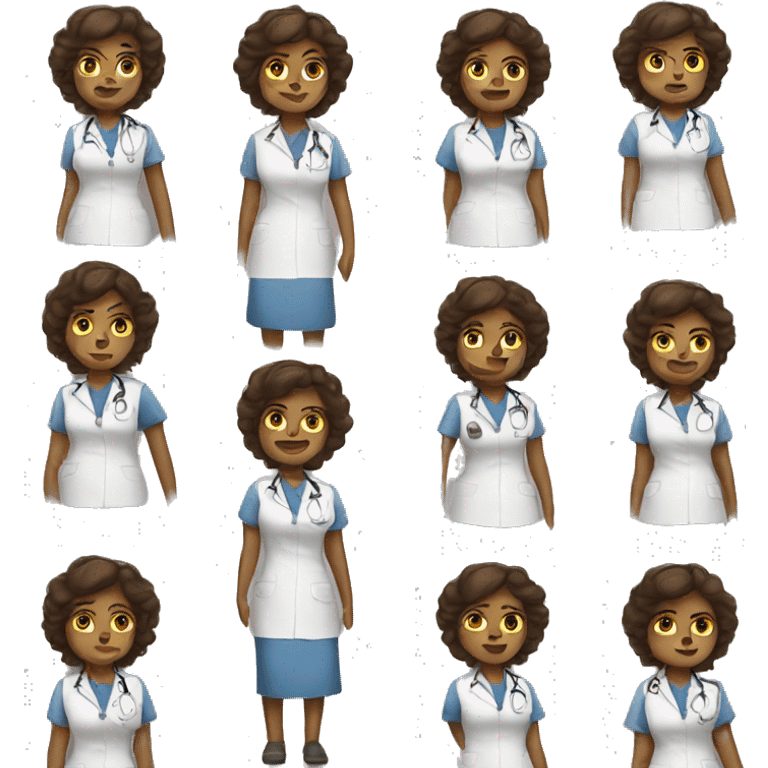 Brown woman wearing nursing clothes emoji