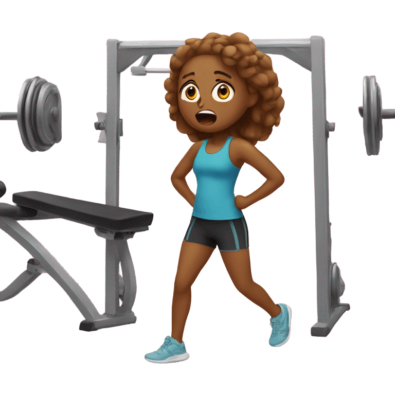 Girl having panic in Gym emoji